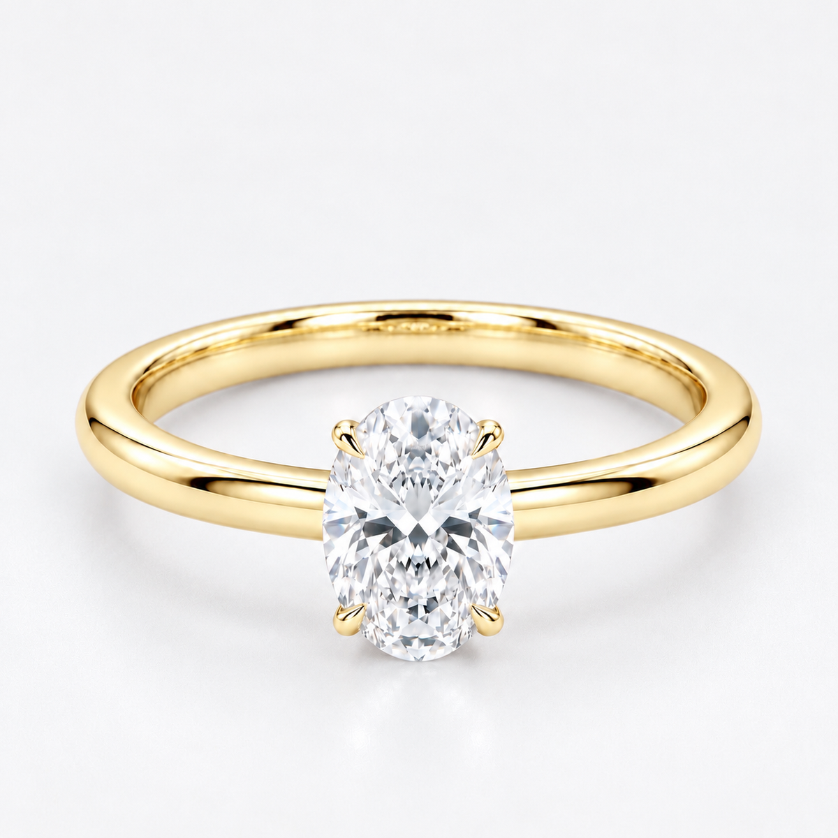 Minimal Oval Cut Diamond Ring