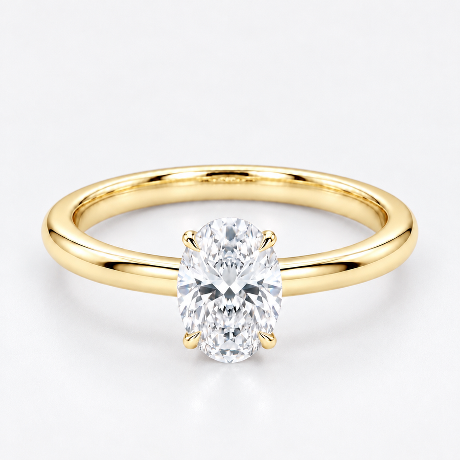 Minimal Oval Cut Diamond Ring