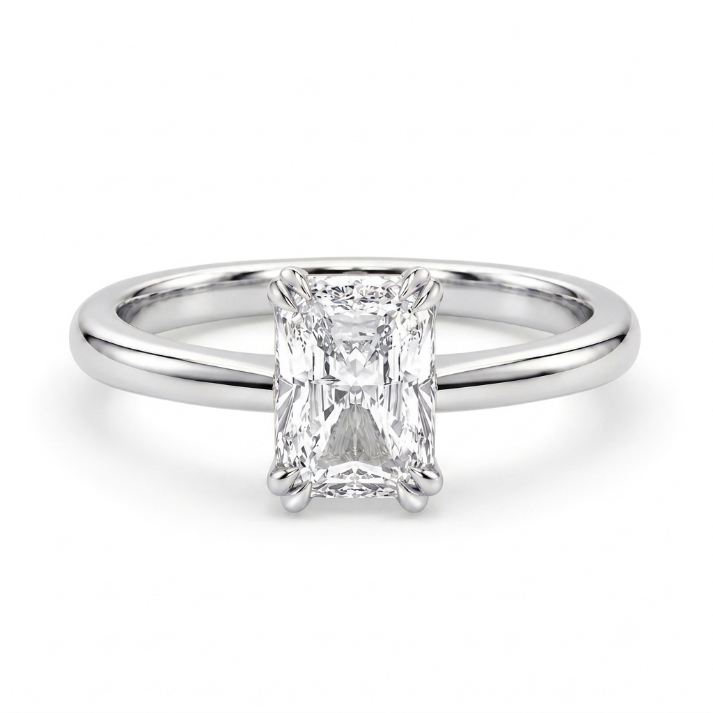 Golden Minimal Elegance Emerald Cut Gold Ring