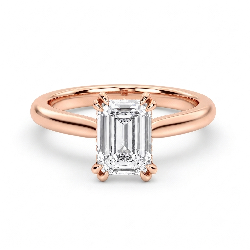 Quiet Luxury Emerald Cut 4-Prong Solitaire Ring