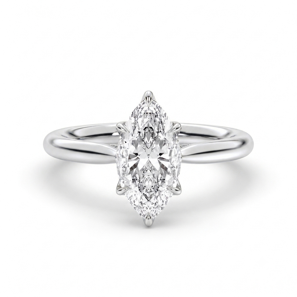 Gliding Light Silhouette Marquise Twisted Gold Ring