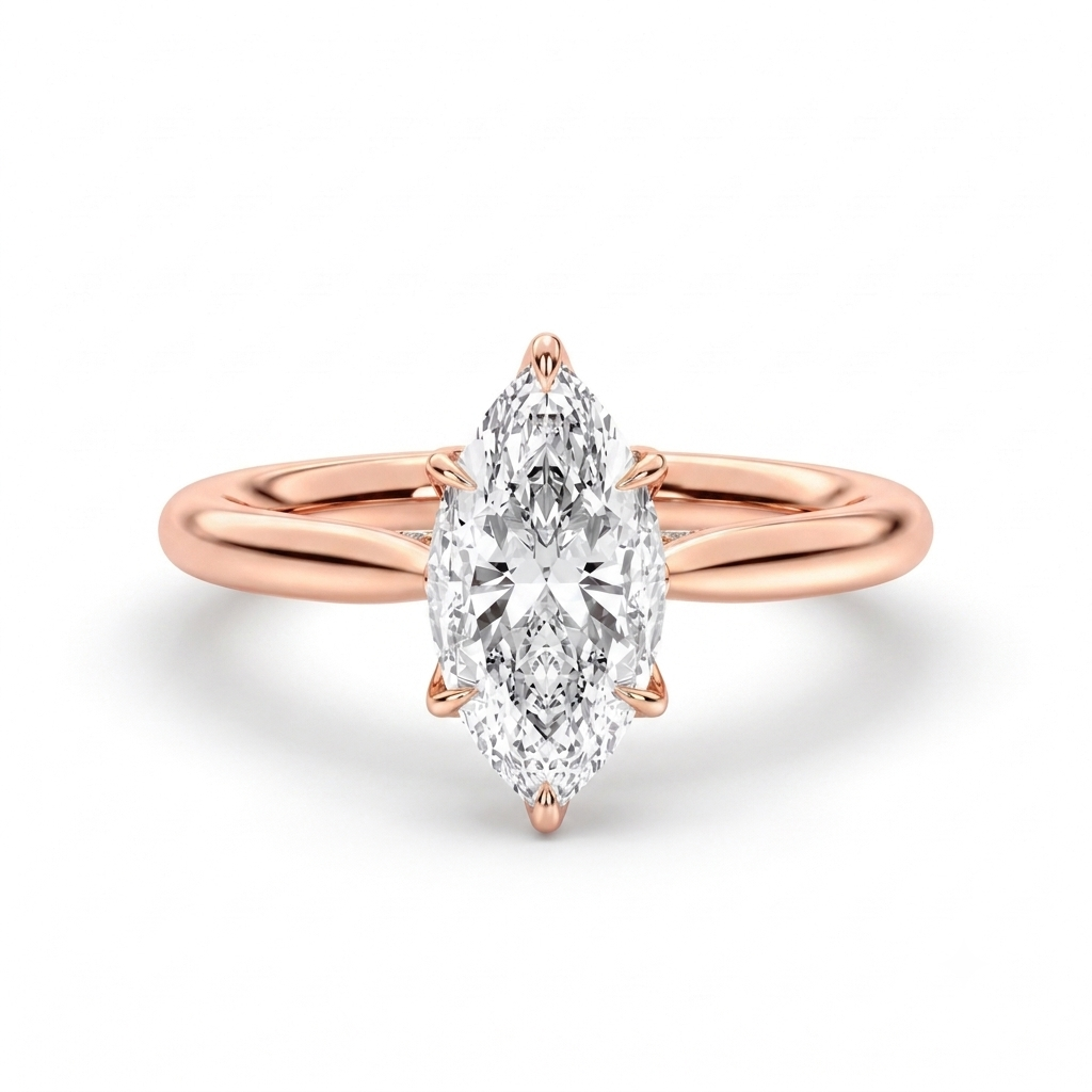 Gliding Light Silhouette Marquise Twisted Gold Ring