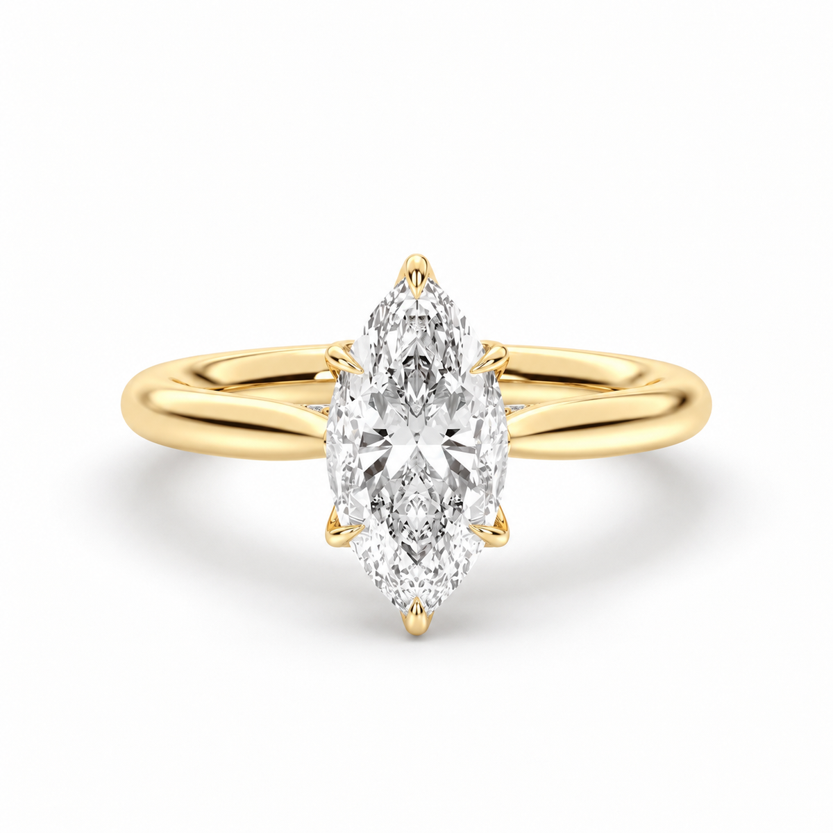 Gliding Light Silhouette Marquise Twisted Gold Ring