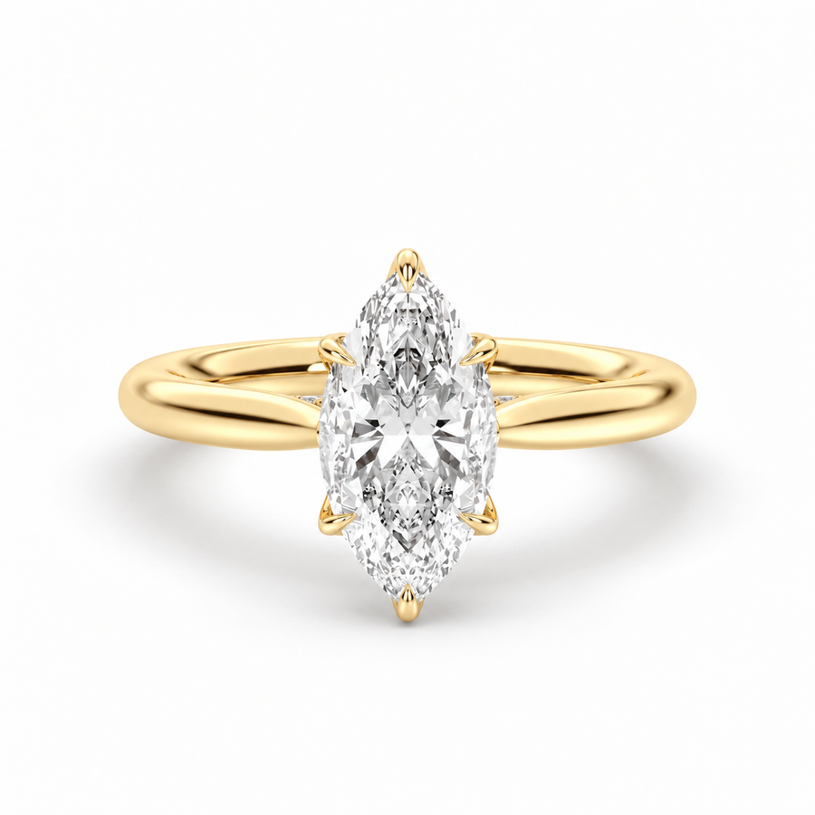 Gliding Light Silhouette Marquise Twisted Gold Ring