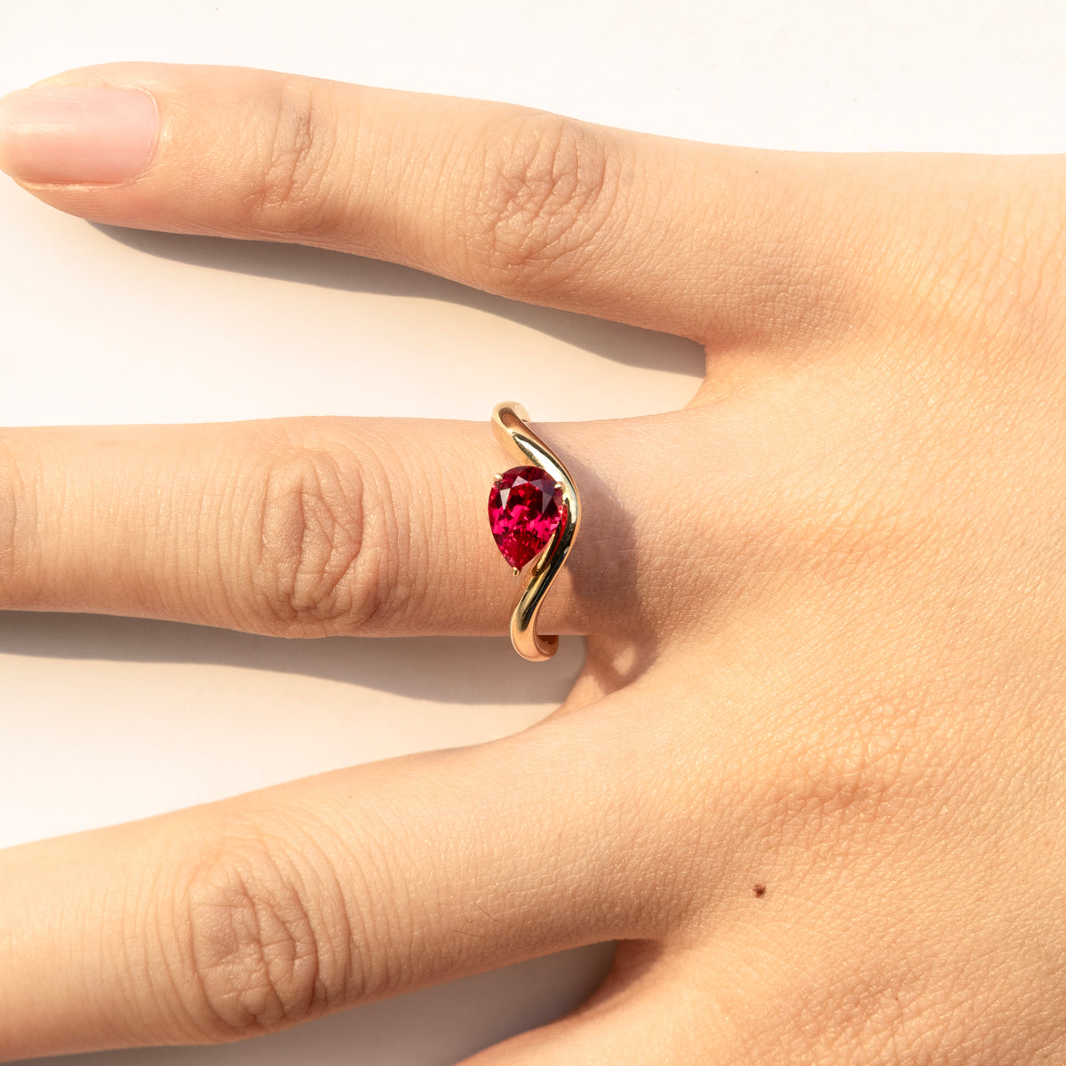 Pear Shape Ruby Ring