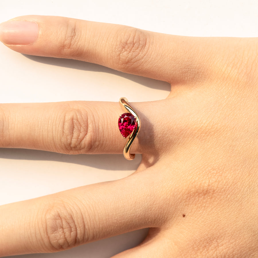 Pear Shape Ruby Ring