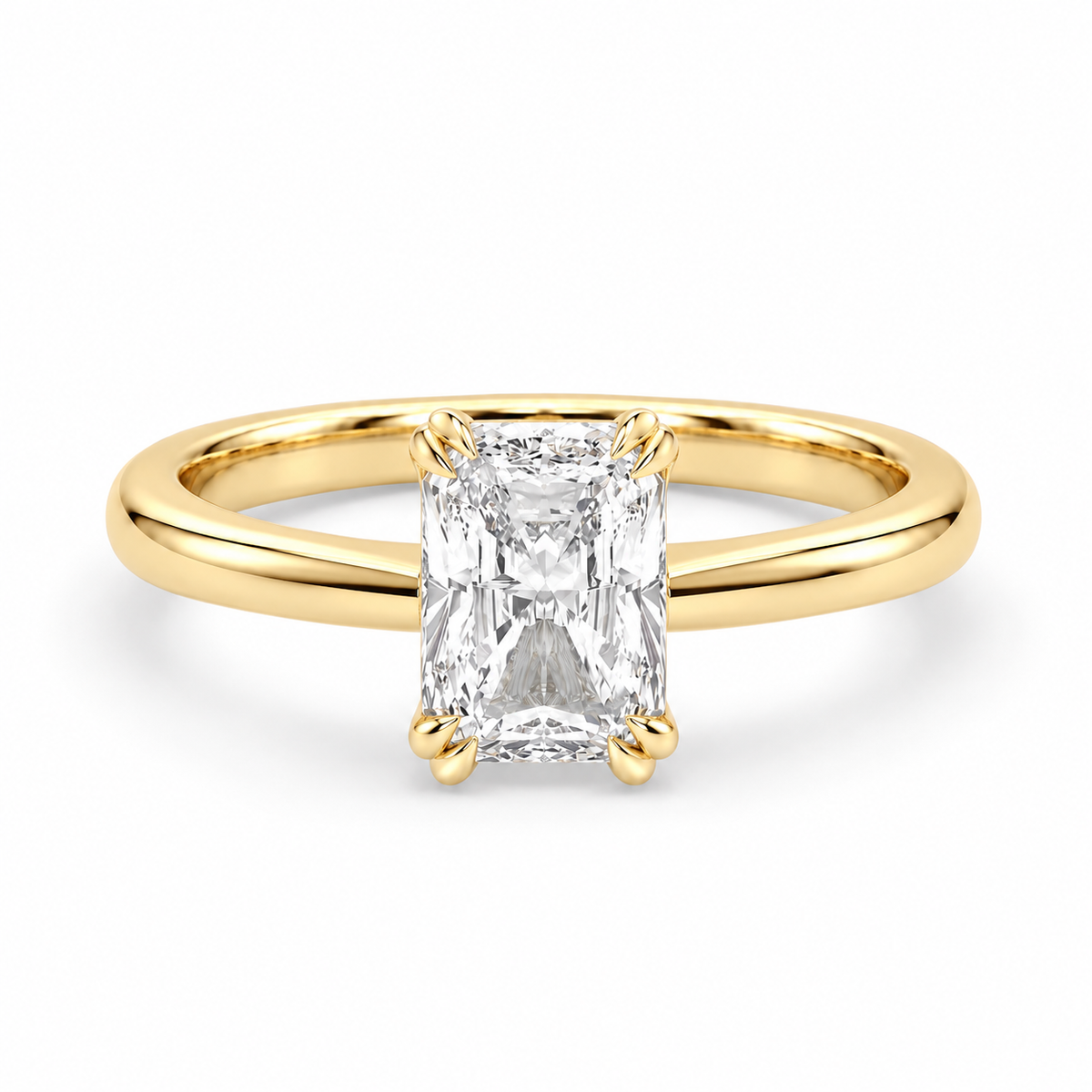 Golden Minimal Elegance Emerald Cut Gold Ring