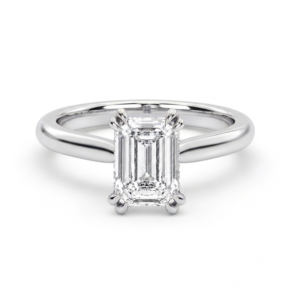 Quiet Luxury Emerald Cut 4-Prong Solitaire Ring