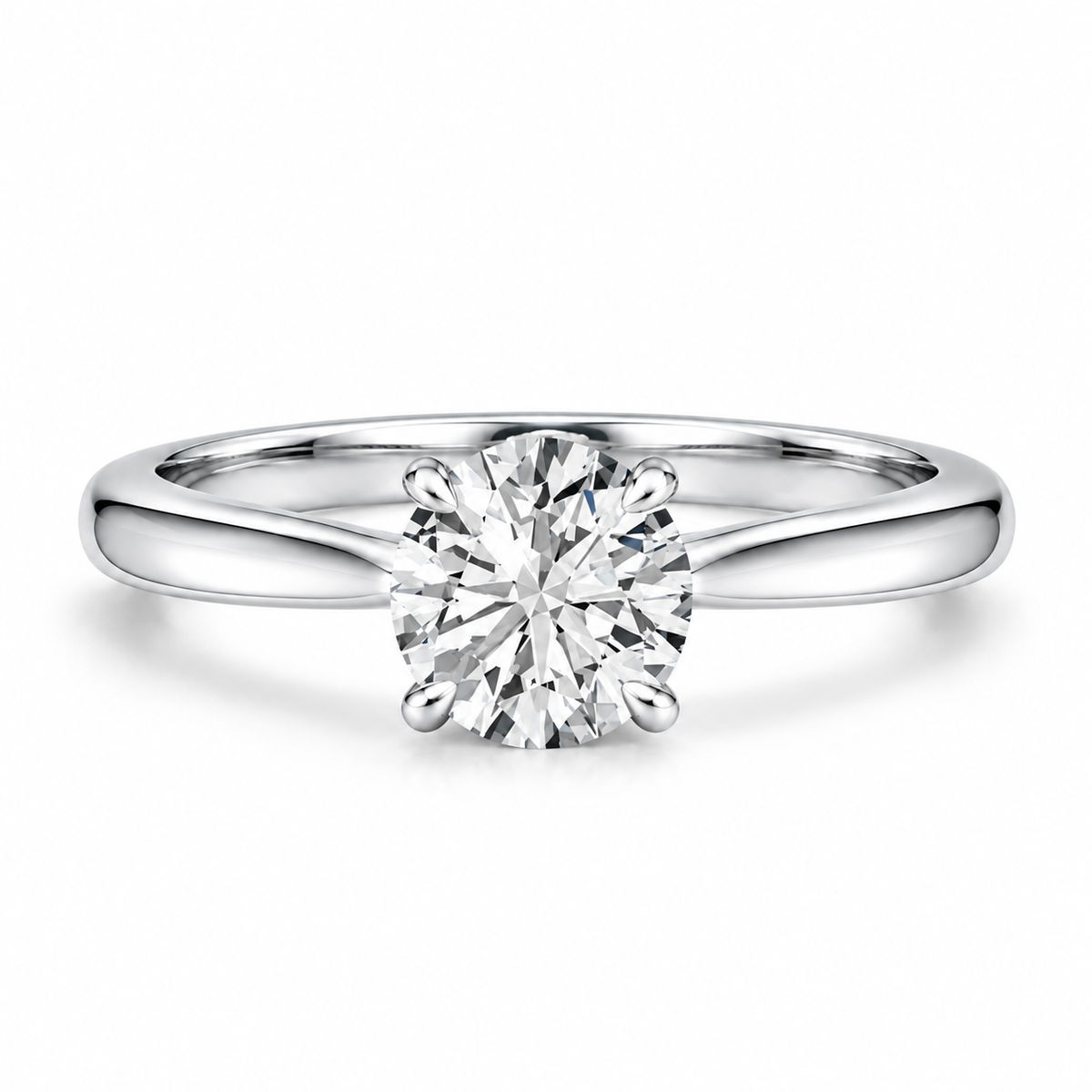 Minimal 4-Prong Round Brilliant Engagement Ring