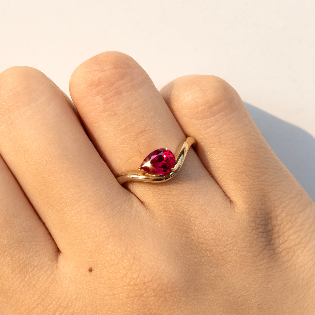 Pear Shape Ruby Ring