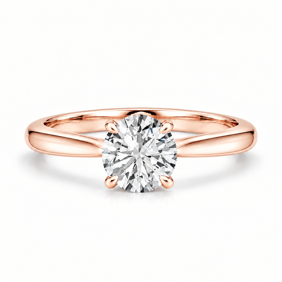 Minimal 4-Prong Round Brilliant Engagement Ring