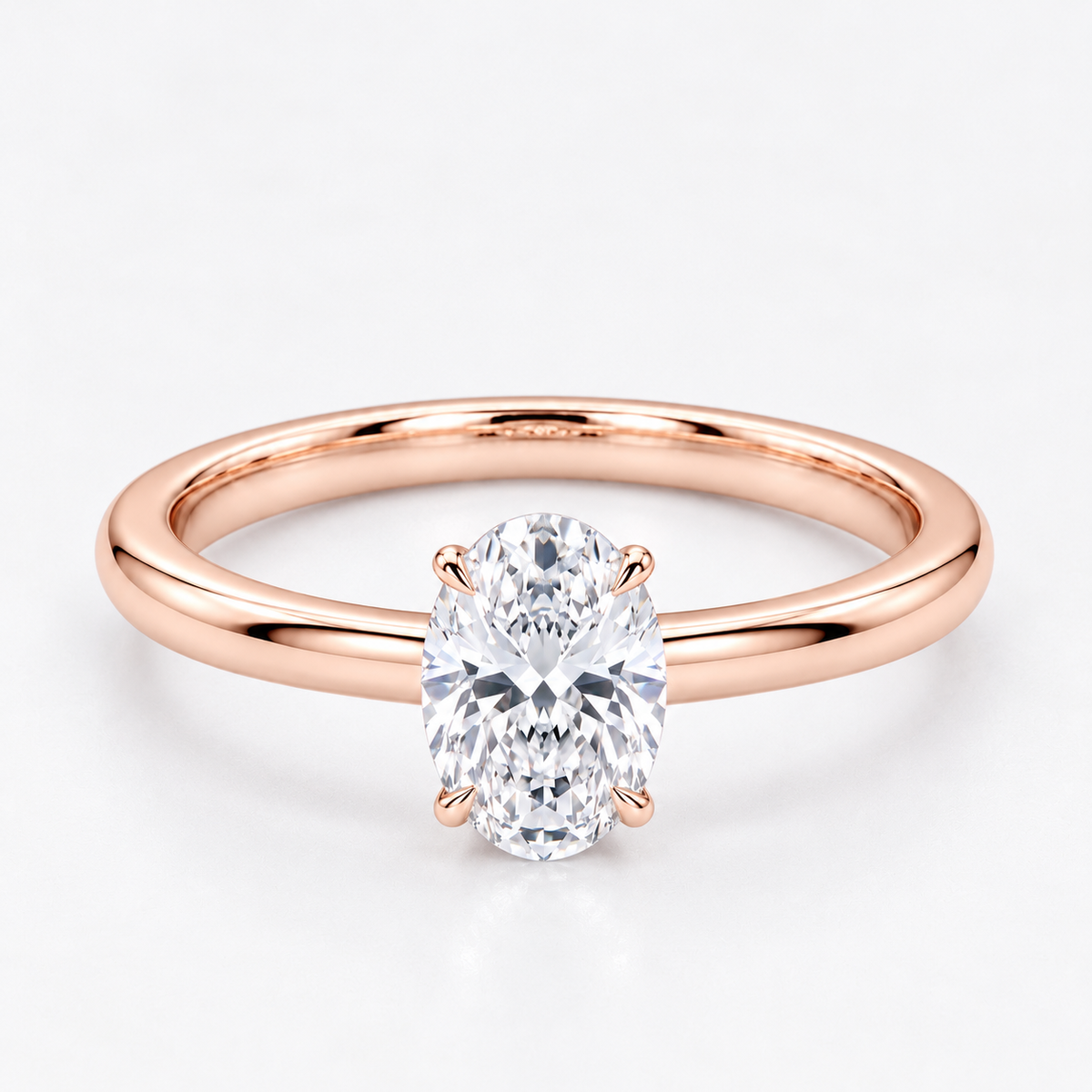 Minimal Oval Cut Diamond Ring